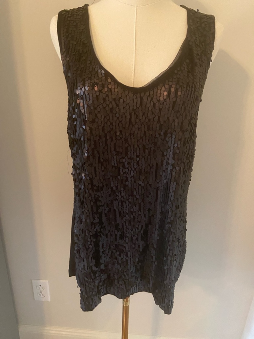 Kische Black Sequin Tank Top
